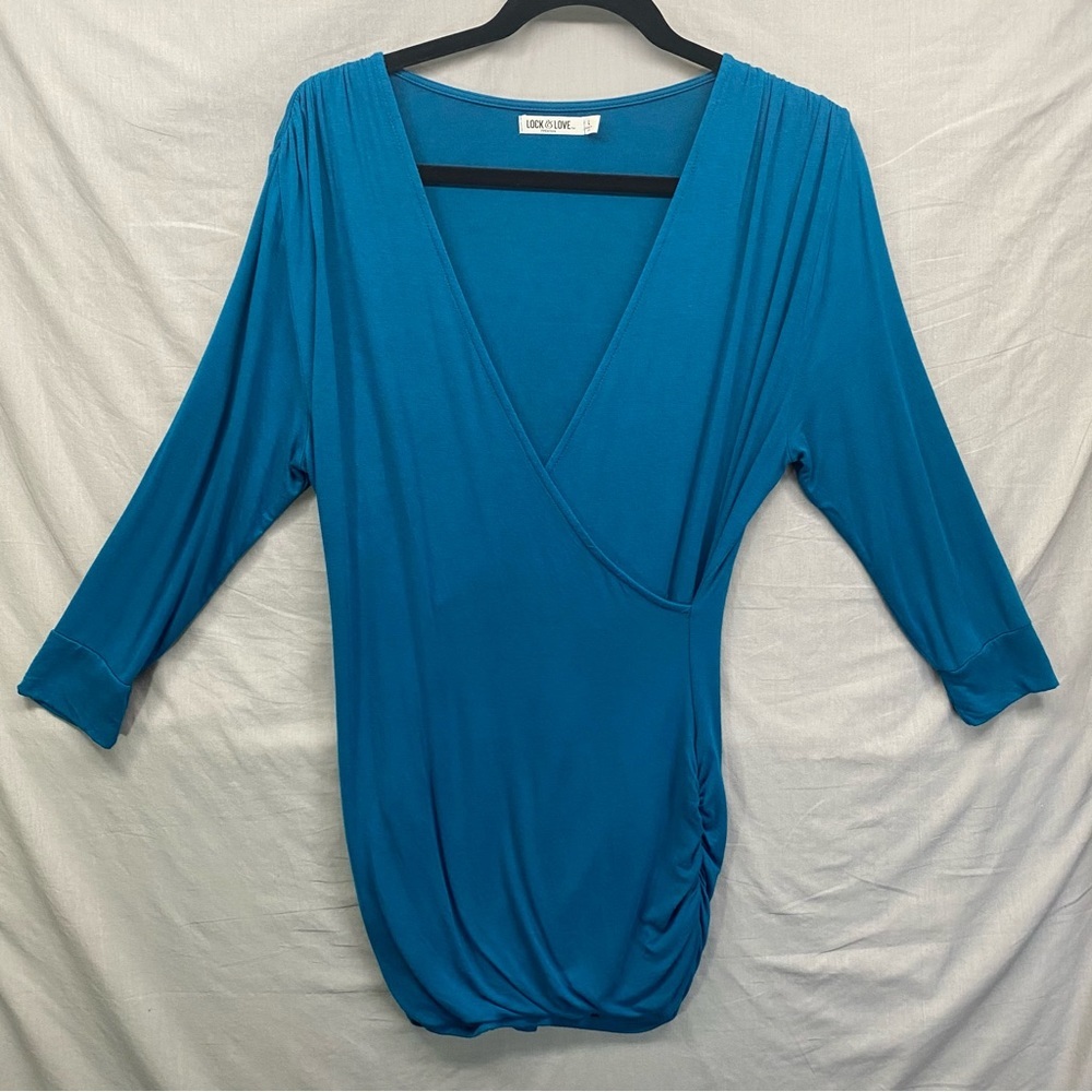 Lock & Love Long sleeve wrap Dress‎ Blue Size | L